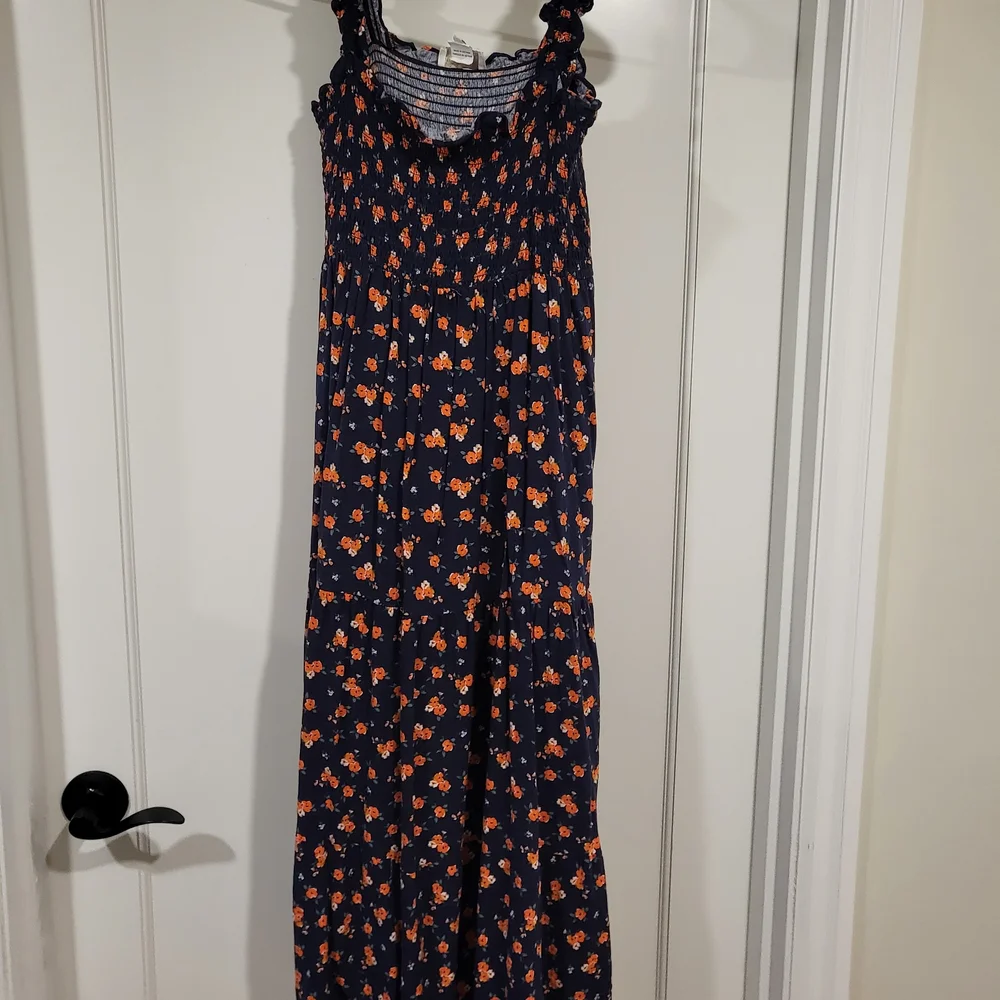 APRICOT Navy Dress with Orange Floral Design - Picture 2 of 4